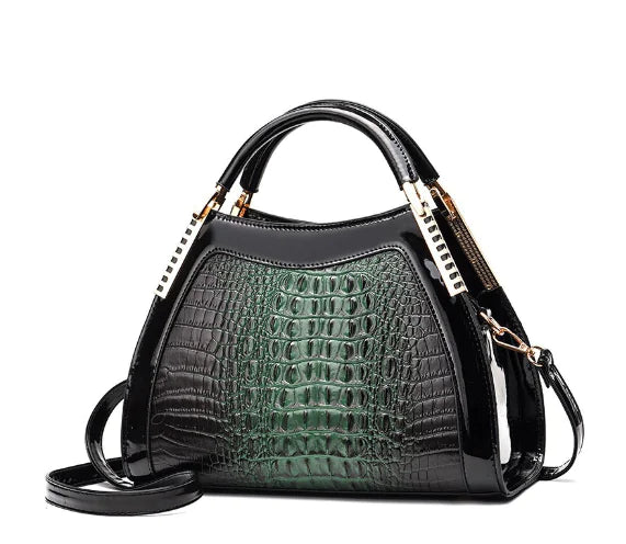 Genuine Leather Crocodile Pattern Shoulder Bag (One Piece)