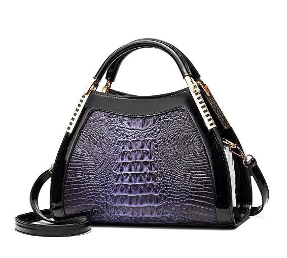 Genuine Leather Crocodile Pattern Shoulder Bag (One Piece)